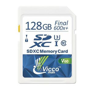 کارت حافظه SDHC ویکومن مدل Extra 600X کلاس ۱۰استاندارد UHS-I سرعت ۹۰MB/S U3 4K ظرفیت ۱۲۸ گیگابایت
