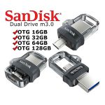 فلش مموری ۶۴G سن دیسک USB Flash M3 OTG Sandisk 64GB USB 3
